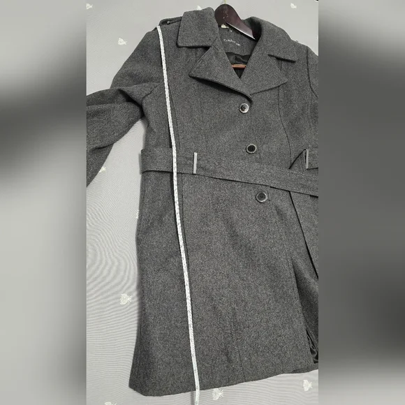 Calvin Klein grey wool coat, size L, NWOT - Picture 8 of 8